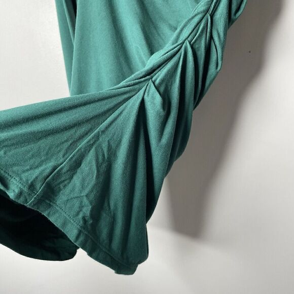 MARINA MOSCONE Collective Top Womens XS Green Ruched Long Sleeve Pull On - Picture 6 of 12